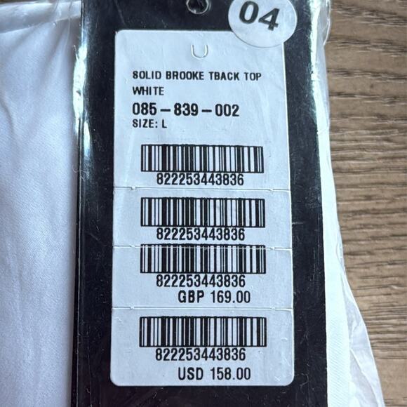 ViX Swimwear by Paula Hermanny Solid BROOKE T Back Bikini Top -  White - Size L - Picture 6 of 7